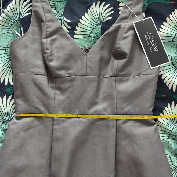 J. Crew Women’s Gray Cotton Corset Dress Lined With Pockets NWT - Picture 7 of 9